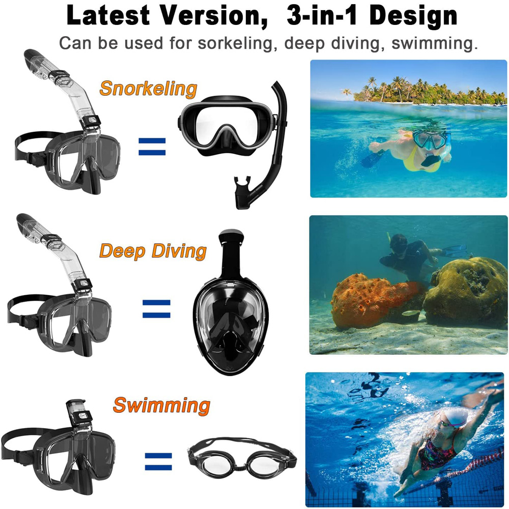 다이빙 마스크 접이식 안개 방지 스노클 마스크 세트,  - Freediving Mask Set 리뷰 및 가격